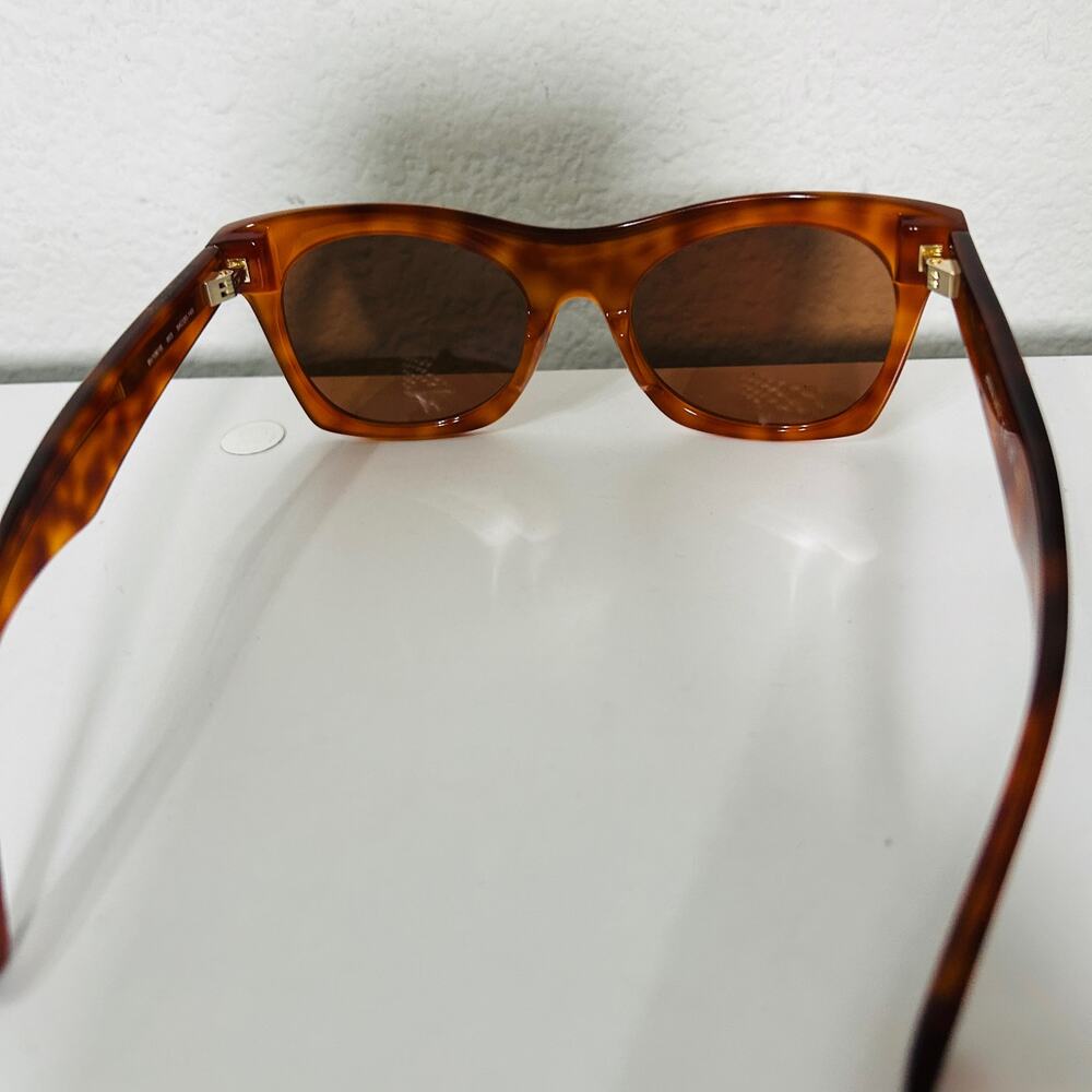 NEW Bottega Veneta Tortoiseshell Square Thick Sunglasses Havana Brown Square Cat - Picture 8 of 16